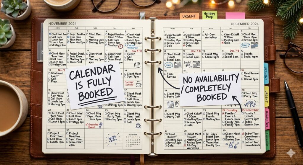 With most installations happening in November and December, calendars fill early.